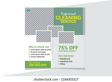 Cleaning Service Instagram Post Design Template