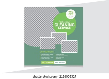 Cleaning Service Instagram Post Design Template