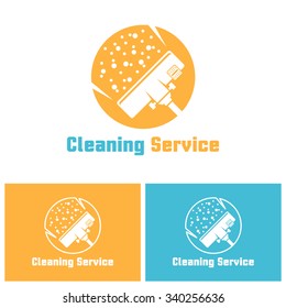 Cleaning Service Isolated Vector Logo Template With Sample Text, Vacuum Cleaner Head In Circle, Carpet Cleaning Logo