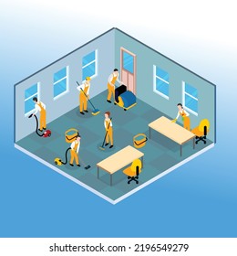 Cleaning service isometric 3d vector illustration concept for banner, website, illustration, landing page, flyer, etc.
