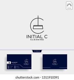 cleaning service letter C logo template vector illustration icon element