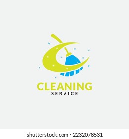 Cleaning Service lettering logo vector. Typography logo. Creative cleaning logo template design.