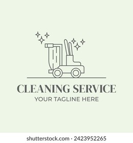 cleaning service line design minimalist illustration creative