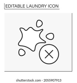  Cleaning service line icon. Spots remover. Laundry service concept. Isolated vector illustration.Editable stroke