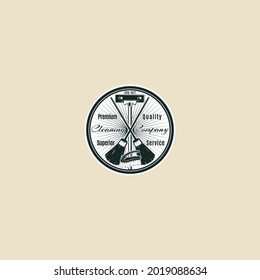 cleaning service logo black and white retro vector