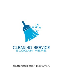 Cleaning Service Logo, Broom Graphic Logo Template.