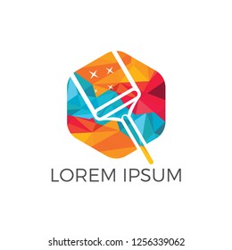 Cleaning service logo design. Concept of squeegee, purification, wet cleaning, mop, cleanup badge, sweeping. 