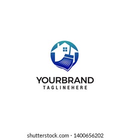 cleaning service logo design concept template vector
