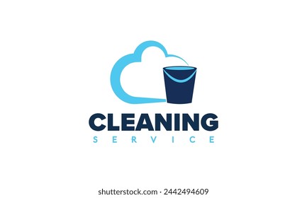 Design-Idee des Reinigungsservice-Logos. Symbol für die Reinigung des Wohn- und Arbeitsplatzes.