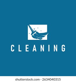 serviço de limpeza logotipo design conceito minimalista simples ferramentas de limpeza símbolo modelo ilustração