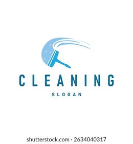 cleaning service logo design simple minimalist concept cleaning tools illustration template symbol