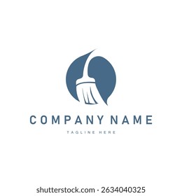 cleaning service logo design simple minimalist concept cleaning tools illustration template symbol