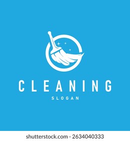serviço de limpeza logotipo design conceito minimalista simples ferramentas de limpeza símbolo modelo ilustração