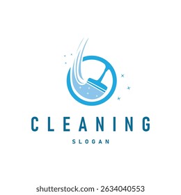 serviço de limpeza logotipo design conceito minimalista simples ferramentas de limpeza símbolo modelo ilustração