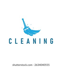 cleaning service logo design simple minimalist concept cleaning tools illustration template symbol