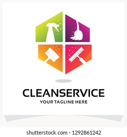 Cleaning Service Logo Design Template Inspiration