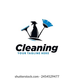 Cleaning service logo design template