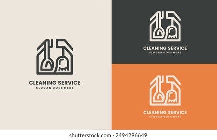 Vector de Plantilla de diseño de logotipo de servicio de limpieza. Logotipo adecuado para el servicio de limpieza y la empresa de limpieza de ventanas.