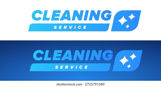 Design-Vorlage für Reinigungsservice-Logo. Reinigungsfirma Logotype Set und Kollektion mit Funkeln