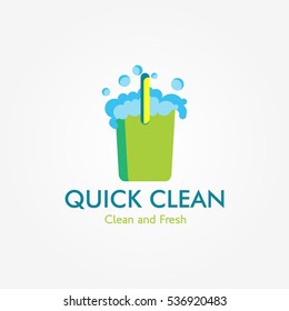 Cleaning service logo Design Template. Vector Illustration