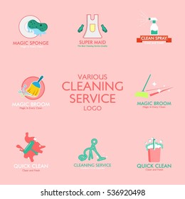 Cleaning service logo Design Template. Vector Illustration