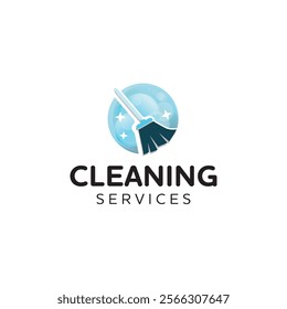 Cleaning Service Logo Design Vector. Magic broom bubbles logo vector. Broom and bubbles logo design vector. Home cleaning logo design. 