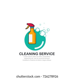Cleaning service logo design vector template