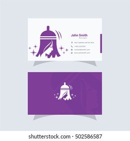 Cleaning Service Logo Design, Wash Vector, Maid Business Card