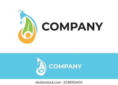 cleaning service logo, cleaning logo, home care logo, cleaning company business, leaf 