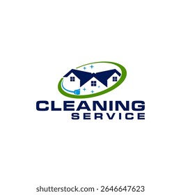 Cleaning Service Logo for House Home Apartment Service Cleaning Company Template Vector