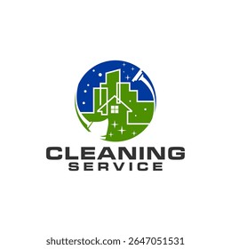 Cleaning Service Logo for House Home Apartment Service Cleaning Company Template Vector