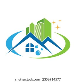Cleaning service logo icon design illustration