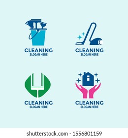 Cleaning service logo icon vector template set