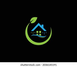 plantilla vectorial de icono del logotipo del servicio de limpieza.
