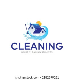 cleaning service logo icon vector template. Home house cleaning services.