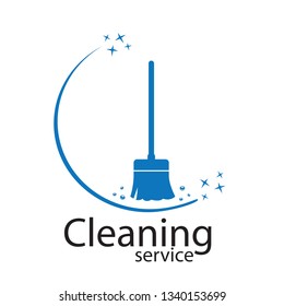 cleaning service logo isolated on a white background