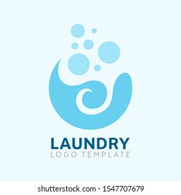 Cleaning Service Logo, Laundry Template Design