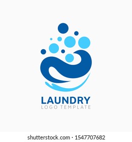 Cleaning Service Logo, Laundry Template Design