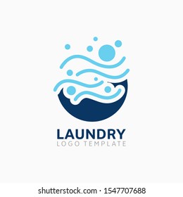 Cleaning Service Logo, Laundry Template Design