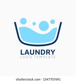 Cleaning Service Logo, Laundry Template Design