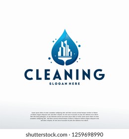 Cleaning Service logo template concept, Clean Building  City Logo template, Logo symbol icon