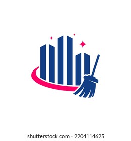 Cleaning Service logo template concept, Clean Building City Logo template, Logo symbol icon