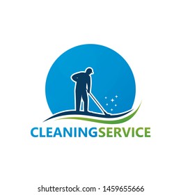 Cleaning Service Logo Template Design Vector, Emblem, Design Concept, Creative Symbol, Icon
