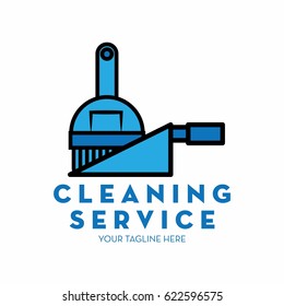 cleaning service logo with text space for your slogan / tagline, vector illustration
