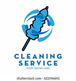 cleaning service logo with text space for your slogan / tagline, vector illustration
