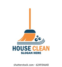 cleaning service logo with text space for your slogan, tagline, vector illustration