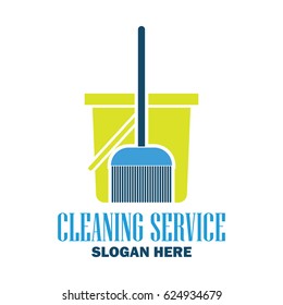 cleaning service logo with text space for your slogan, tagline, vector illustration