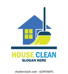 cleaning service logo with text space for your slogan, tagline, vector illustration
