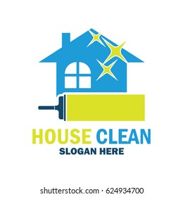cleaning service logo with text space for your slogan, tagline, vector illustration