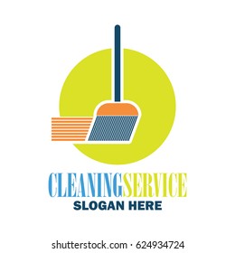 cleaning service logo with text space for your slogan, tagline, vector illustration